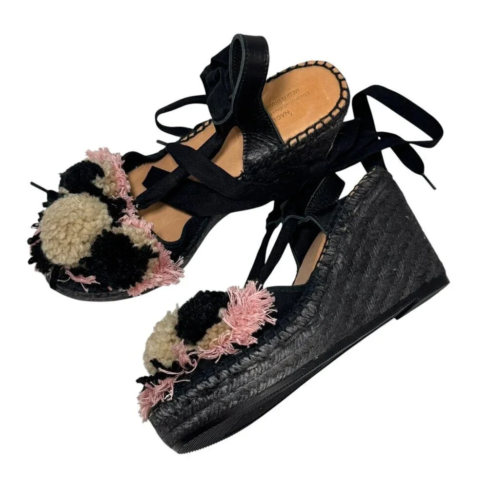 Naguisa Pommed‎ Wedge Sandals Espadrille Wedges Anthropologie NEW size 37